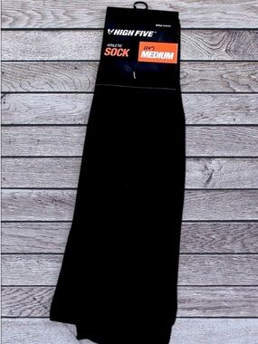 NWT High Five black athletic socks 24” medium
